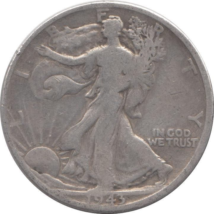 1943 SILVER HALF DOLLAR USA - SILVER WORLD COINS - Cambridgeshire Coins