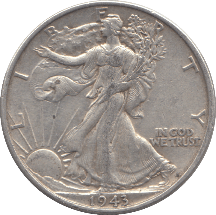 1943 SILVER HALF DOLLAR USA - SILVER WORLD COINS - Cambridgeshire Coins
