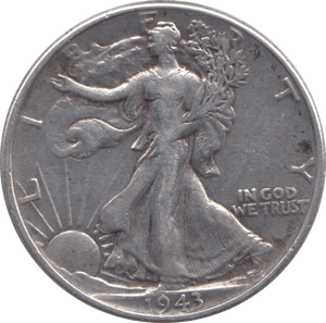 1943 SILVER HALF DOLLAR USA - SILVER WORLD COINS - Cambridgeshire Coins