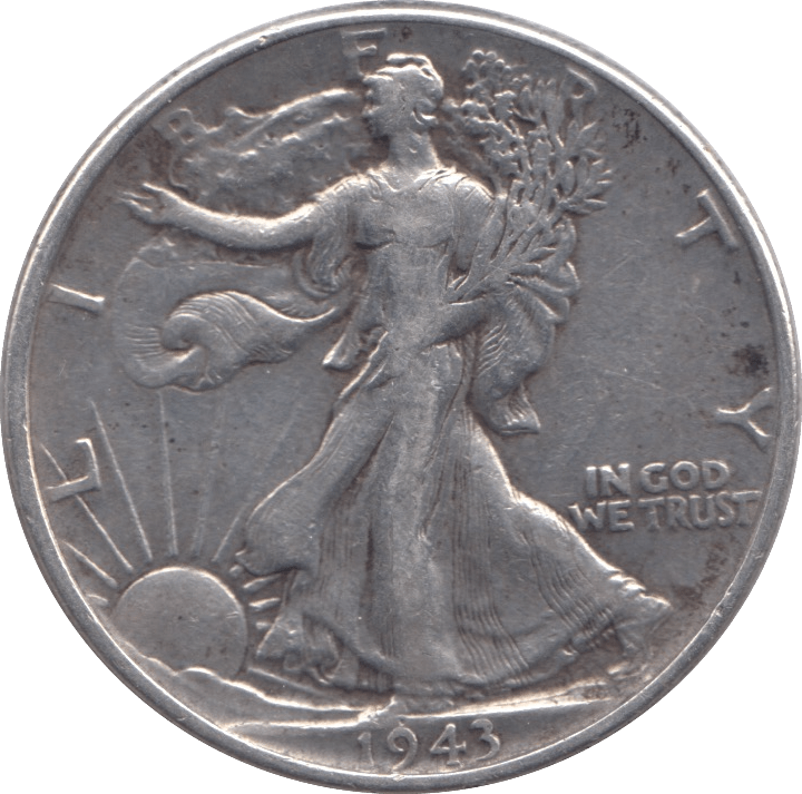 1943 SILVER HALF DOLLAR USA - SILVER WORLD COINS - Cambridgeshire Coins