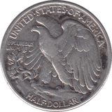 1943 SILVER HALF DOLLAR USA - SILVER WORLD COINS - Cambridgeshire Coins