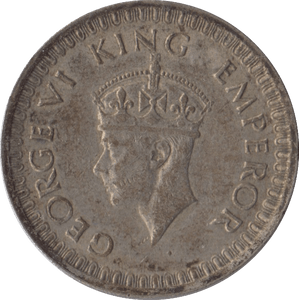 1943 SILVER INDIA HALF RUPEE - SILVER WORLD COINS - Cambridgeshire Coins