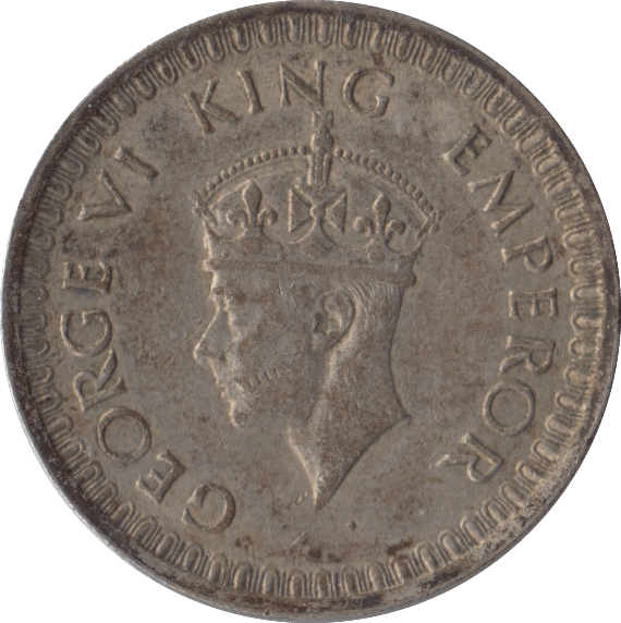 1943 SILVER INDIA HALF RUPEE - SILVER WORLD COINS - Cambridgeshire Coins