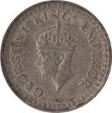 1943 SILVER INDIA HALF RUPEE - SILVER WORLD COINS - Cambridgeshire Coins