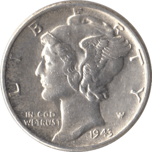 1943 SILVER ONE DIME USA - SILVER WORLD COINS - Cambridgeshire Coins