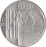 1943 SILVER TWENTY LIRA ITALY - WORLD COINS - Cambridgeshire Coins