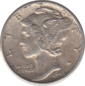 1943 SILVER USA ONE DIME 2 - SILVER WORLD COINS - Cambridgeshire Coins