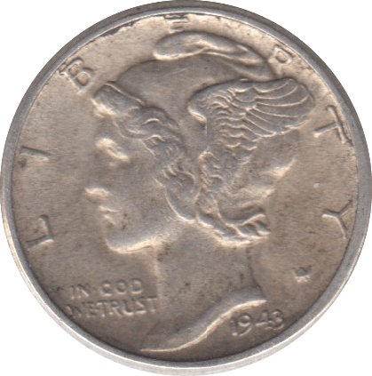 1943 SILVER USA ONE DIME 2 - SILVER WORLD COINS - Cambridgeshire Coins