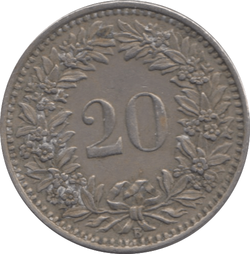 1943 SWITZERLAND 20 RAPPEN - WORLD COINS - Cambridgeshire Coins