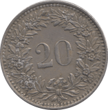 1943 SWITZERLAND 20 RAPPEN - WORLD COINS - Cambridgeshire Coins