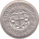 1943 THREEPENCE ( AUNC ) - Threepence - Cambridgeshire Coins