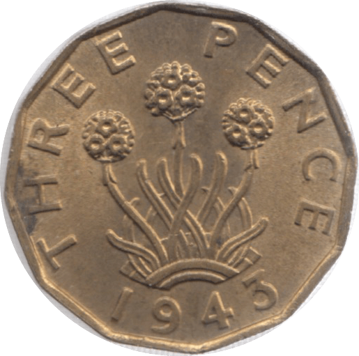 1943 THREEPENCE ( BU ) 23 - Threepence - Cambridgeshire Coins