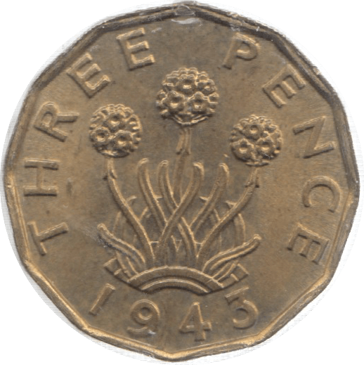 1943 THREEPENCE ( UNC ) 26 - Threepence - Cambridgeshire Coins