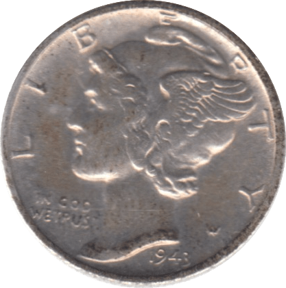 1943 USA SILVER DIME 10 CENTS - SILVER WORLD COINS - Cambridgeshire Coins