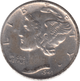 1943 USA SILVER DIME 10 CENTS - SILVER WORLD COINS - Cambridgeshire Coins