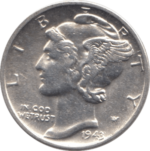 1943 USA SILVER DIME DENVER MINT - SILVER WORLD COINS - Cambridgeshire Coins