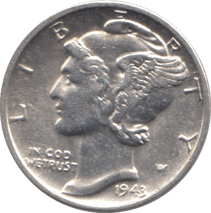 1943 USA SILVER DIME DENVER MINT - SILVER WORLD COINS - Cambridgeshire Coins
