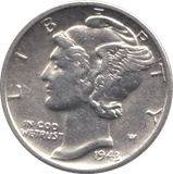 1943 USA SILVER DIME DENVER MINT - SILVER WORLD COINS - Cambridgeshire Coins