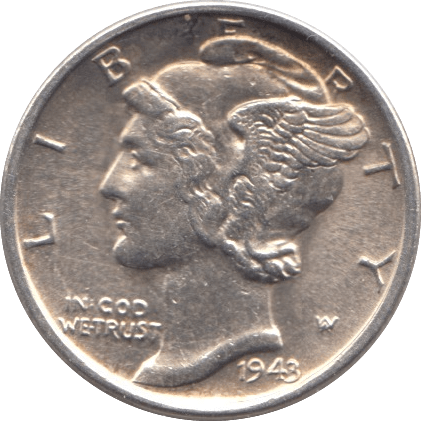 1943 USA SILVER DIME SAN FRANCISCO MINT - SILVER WORLD COINS - Cambridgeshire Coins