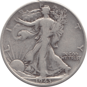1943 USA SILVER HALF DOLLAR - SILVER WORLD COINS - Cambridgeshire Coins