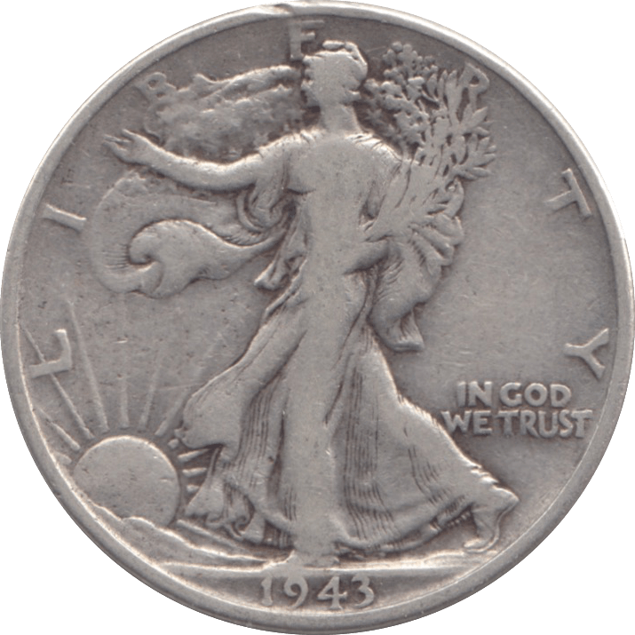 1943 USA SILVER HALF DOLLAR - SILVER WORLD COINS - Cambridgeshire Coins