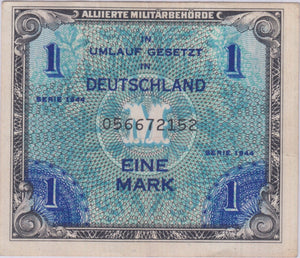 1944 1 Mark Germany Allied Occupation BANKNOTE REF 1432 - World Banknotes - Cambridgeshire Coins