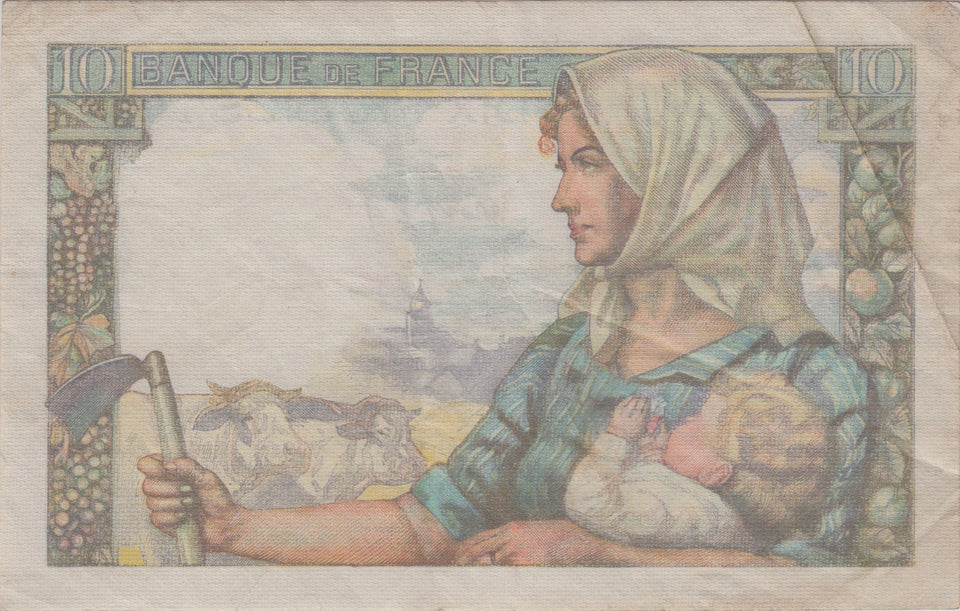 1944 10 FRANCS FRENCH BANKNOTE REF 1413 - World Banknotes - Cambridgeshire Coins
