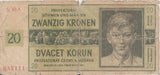 1944 20 KRONEN BANKNOTE NAZI BOHEMIA REF 593 - World Banknotes - Cambridgeshire Coins
