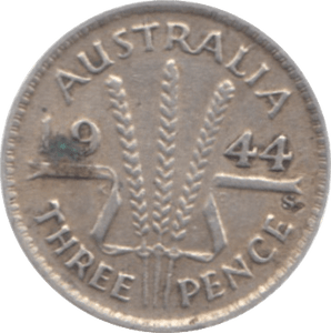 1944 AUSTRALIA SILVER THREEPENCE - SILVER WORLD COINS - Cambridgeshire Coins