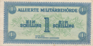 1944 AUSTRIAN ALLIED MILITARY BANKNOTE 1 SCHILLING REF 1374 - World Banknotes - Cambridgeshire Coins