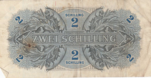 1944 AUSTRIAN ALLIED MILITARY BANKNOTE 2 SCHILLING REF 1373 - World Banknotes - Cambridgeshire Coins