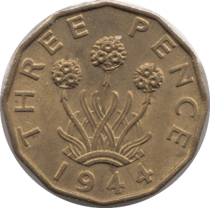 1944 BRASS THREEPENCE ( BU ) 5 - Threepence - Cambridgeshire Coins