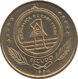 1944 CAPE VERDE ONE ESCUDO - WORLD COINS - Cambridgeshire Coins