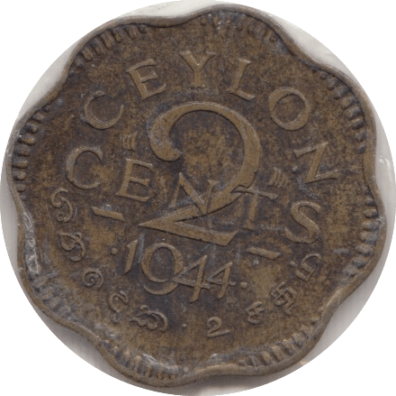 1944 CEYLON 2 CENTS - WORLD COINS - Cambridgeshire Coins