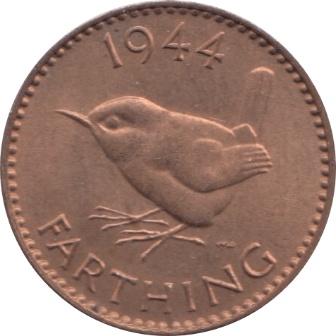 1944 FARTHING ( UNC ) 1 - Farthing - Cambridgeshire Coins