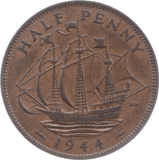 1944 HALFPENNY ( UNC ) 5 - Halfpenny - Cambridgeshire Coins