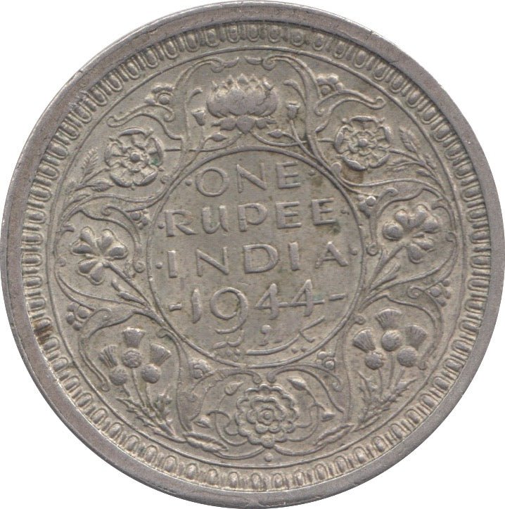 1944 INDIA SILVER ONE RUPEE - SILVER WORLD COINS - Cambridgeshire Coins