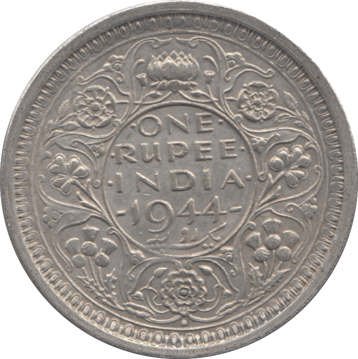 1944 INDIA SILVER ONE RUPEE - WORLD SILVER COINS - Cambridgeshire Coins