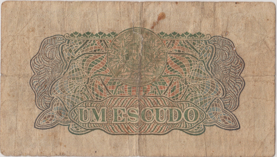 1944 ONE ESCUDO PORTUGAL MOZAMBIQUE BANKNOTE REF 1585 - World Banknotes - Cambridgeshire Coins