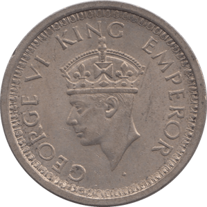 1944 ONE RUPEE INDIA SILVER - SILVER WORLD COINS - Cambridgeshire Coins