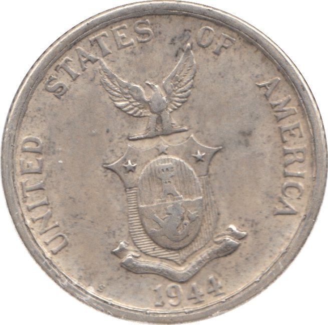 1944 PHILIPPINES SILVER FIFTY CENTAVOS - SILVER WORLD COINS - Cambridgeshire Coins