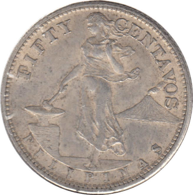 1944 PHILIPPINES SILVER FIFTY CENTAVOS - SILVER WORLD COINS - Cambridgeshire Coins