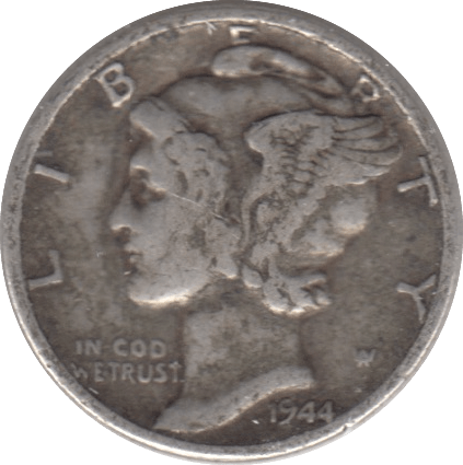 1944 SILVER 1 DIME USA ref. A - SILVER WORLD COINS - Cambridgeshire Coins
