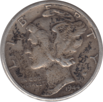 1944 SILVER 1 DIME USA ref. B - SILVER WORLD COINS - Cambridgeshire Coins