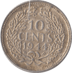 1944 SILVER 10 CENTS NETHERLANDS - SILVER WORLD COINS - Cambridgeshire Coins
