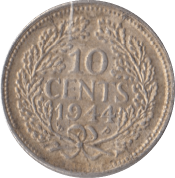 1944 SILVER 10 CENTS NETHERLANDS - SILVER WORLD COINS - Cambridgeshire Coins
