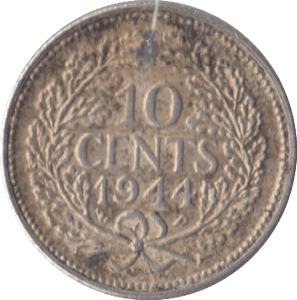 1944 SILVER 10 CENTS NETHERLANDS - SILVER WORLD COINS - Cambridgeshire Coins