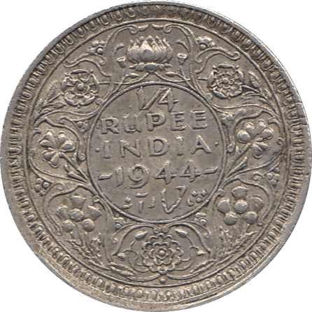 1944 SILVER 1/4 RUPEE IMPERIAL INDIA REF H102 - SILVER WORLD COINS - Cambridgeshire Coins