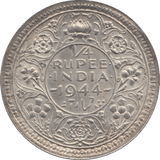 1944 SILVER 1/4 RUPEE INDIA - SILVER WORLD COINS - Cambridgeshire Coins