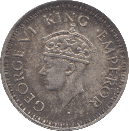 1944 SILVER 1/4 RUPEE INDIA - SILVER WORLD COINS - Cambridgeshire Coins